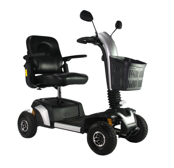 Excel Move powered scooter in Satin Silver